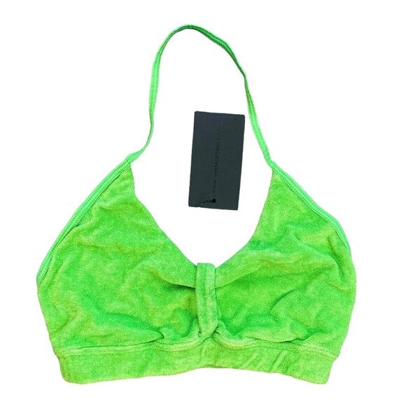NWT Vintage Souls Resort Bra Crop Top Size Small In Electric Green - Picture 2 of 5
